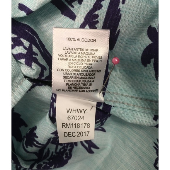 Rustic Blue Top Mens L Hawaiian Tropical Cotton Button Up Short Sleeves Blue - Picture 8 of 11